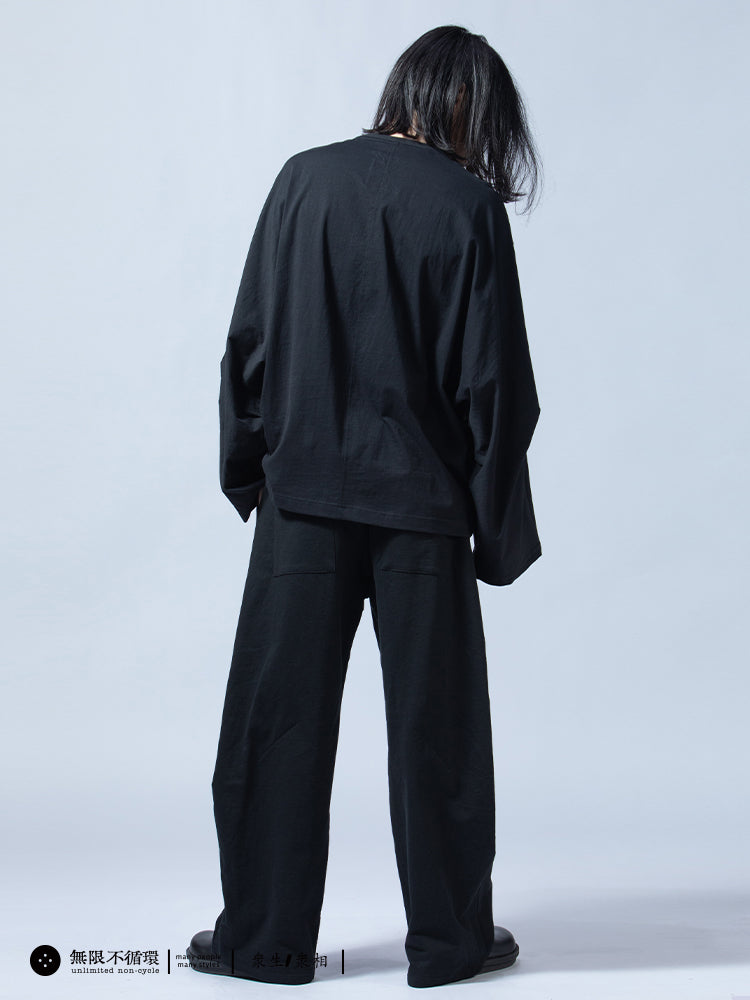 Original design men's three-dimensional concave pleated casual loose straight pants N