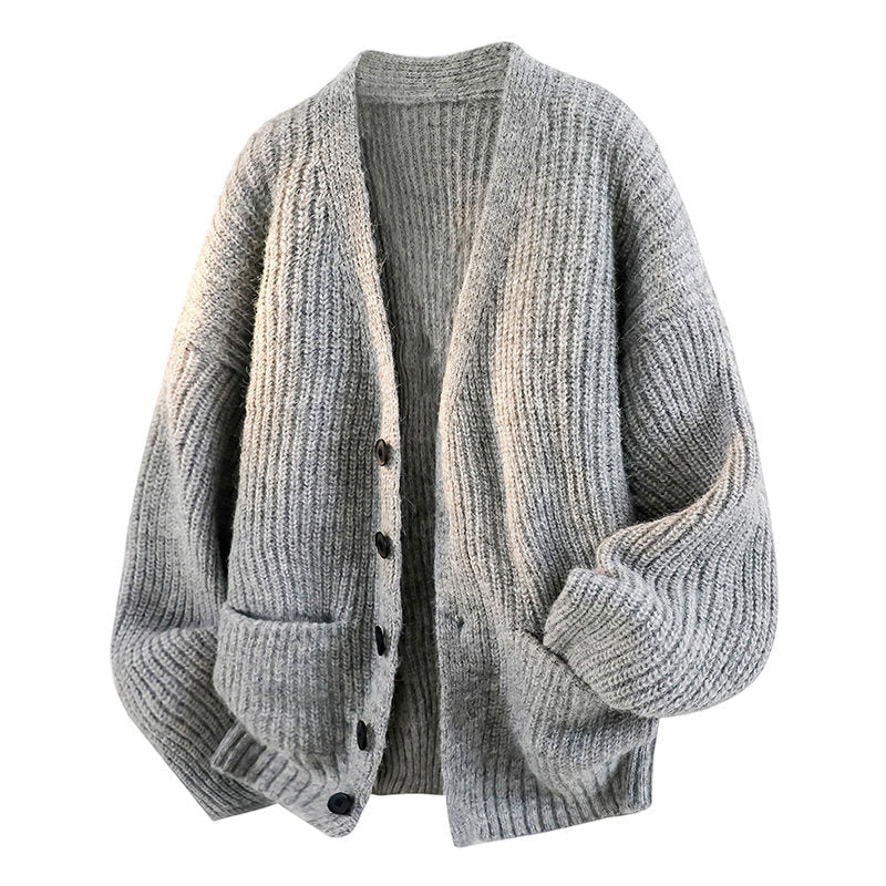 Japanese Woolen Knit Cardigan – Lazy Style Men's Sweater – Japanese vintage | yamalin clothes | Yamalinclothes