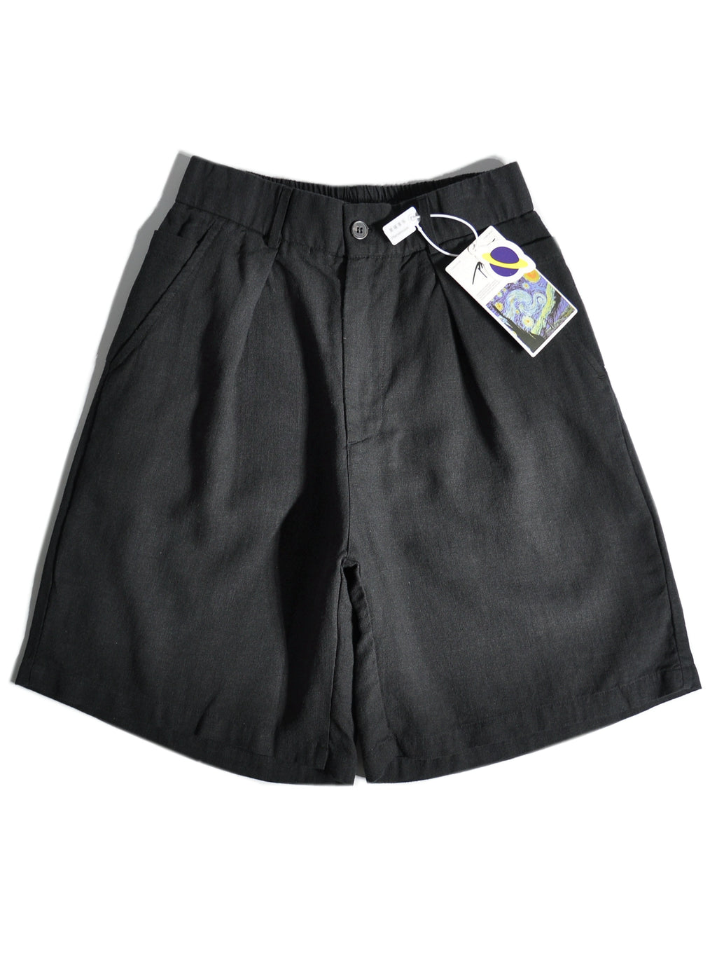 Ramie pendulous profile shorts loose wide leg casual tencel pants