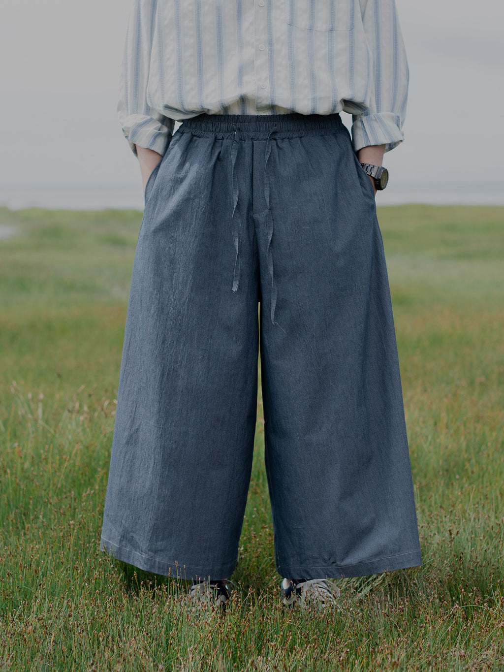 Original culottes for men and women Japanese retro casual pants spring loose imitation jeans senior sense long pants