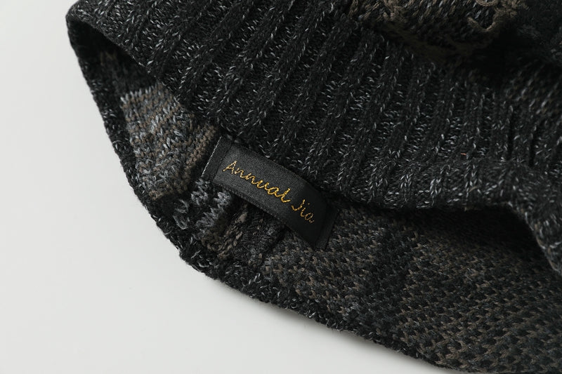 vintage hat knitted woolen cold hat jacquard anti-war hat