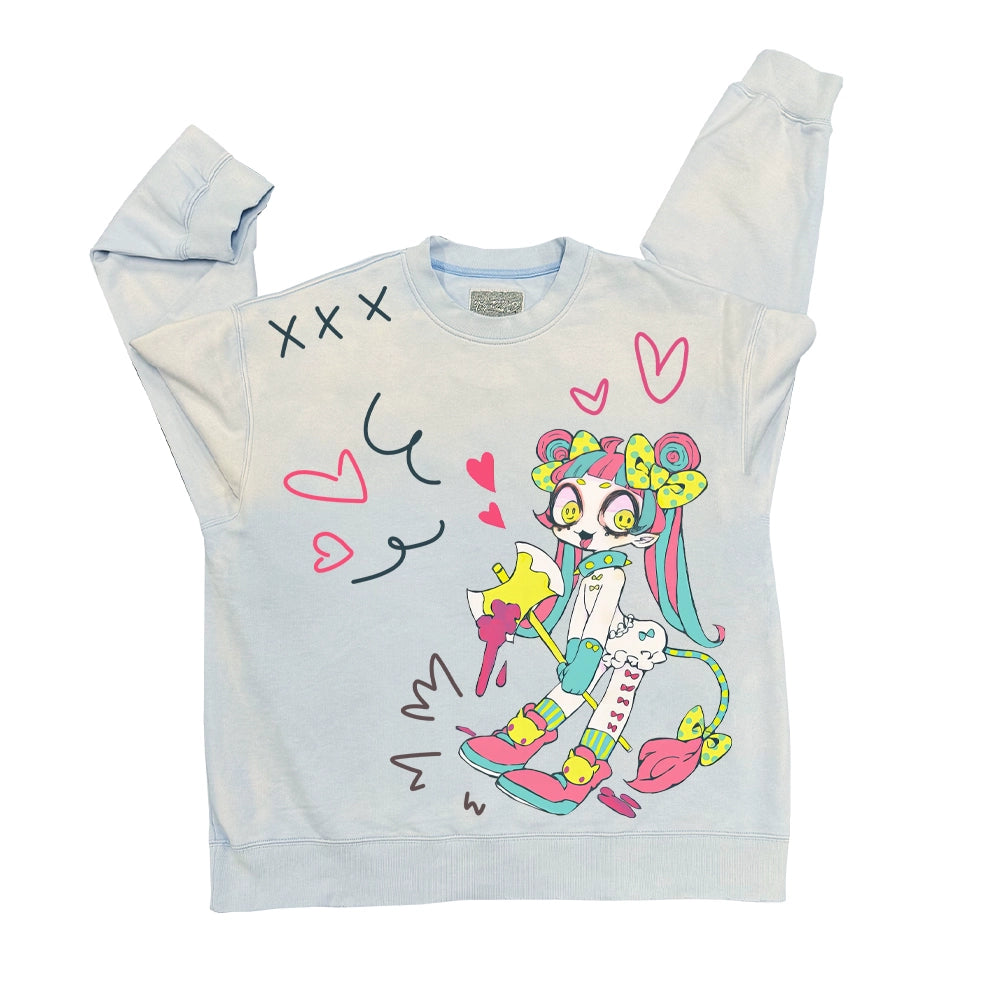 ins style trend retro American cartoon children's fun all-matching loose top round neck sweater