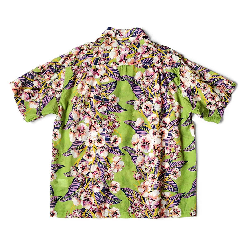 unisex floral print Japanese all-over casual short-sleeved shirt