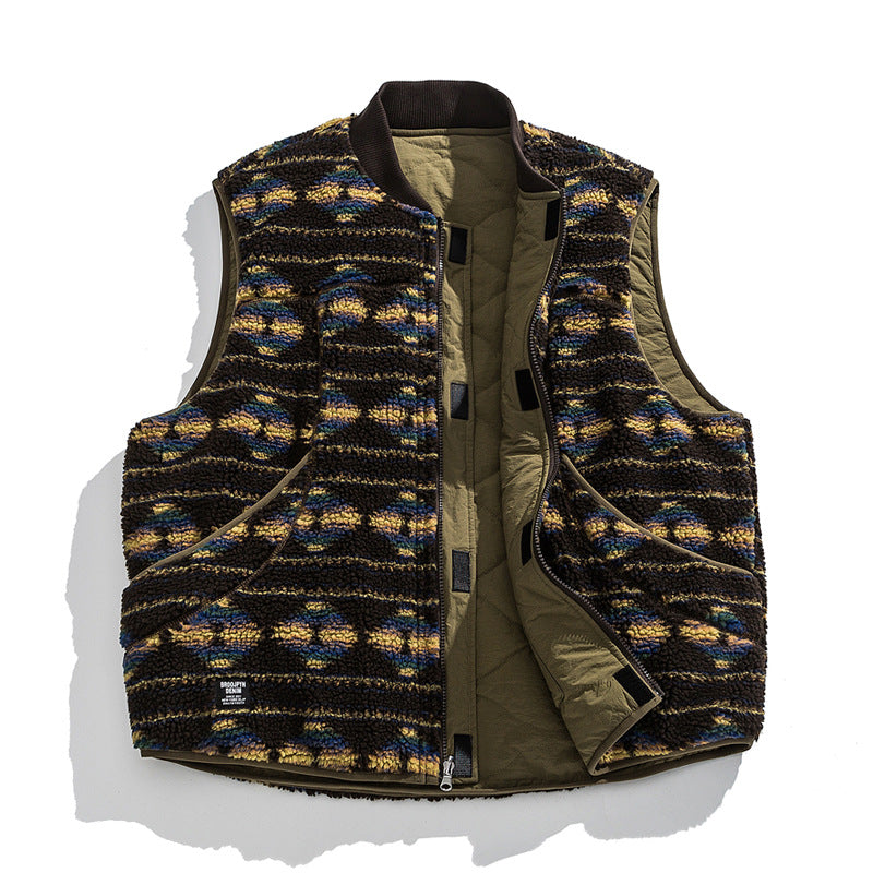Reversible Japanese Ethnic Cotton Vest – Thickened Oversized Unisex Sleeveless Jacket
