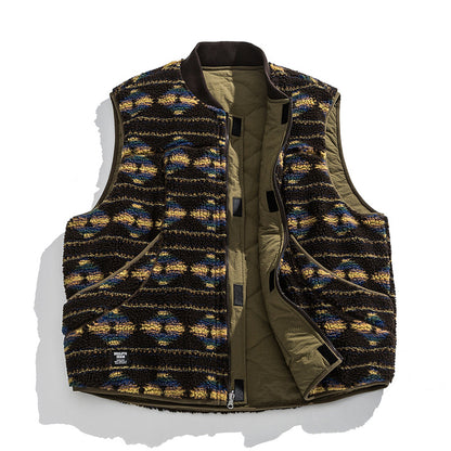 Reversible Japanese Ethnic Cotton Vest – Thickened Oversized Unisex Sleeveless Jacket