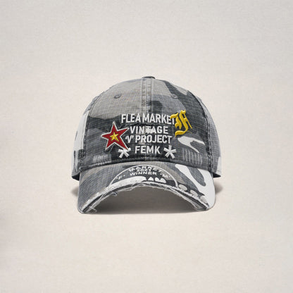 Embroidered Rivet Curved Brim Baseball Cap – Camo Washed Unisex – cap | japanese streetwear | vintage workwear | unisex | Yamalinclothes