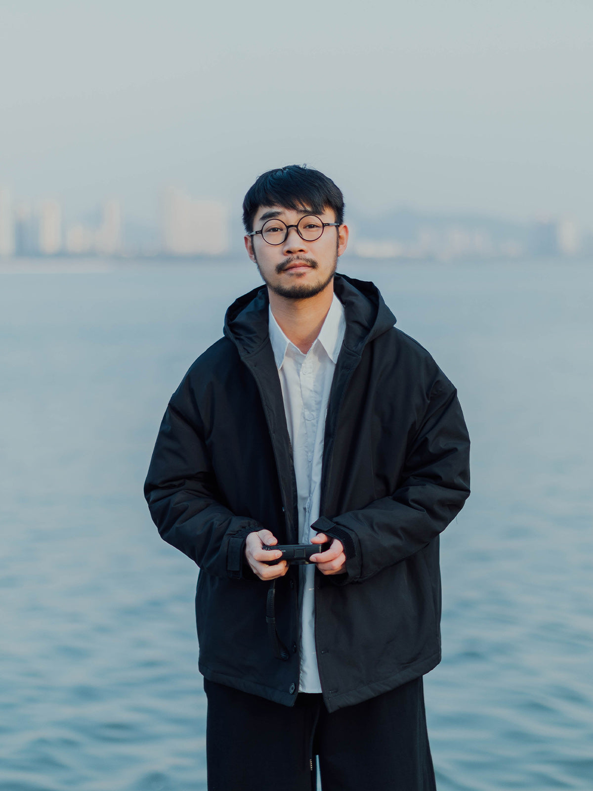 Japanese retro winter, black thickened hooded cotton clothes, warm cotton clothes, men's and women's casual cotton jackets