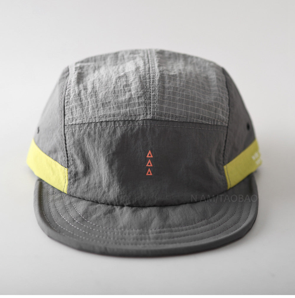 Quick-Dry Color-Block Short Brim Cap – Letter Print Sporty Unisex – cap | japanese streetwear | vintage workwear | unisex | Yamalinclothes