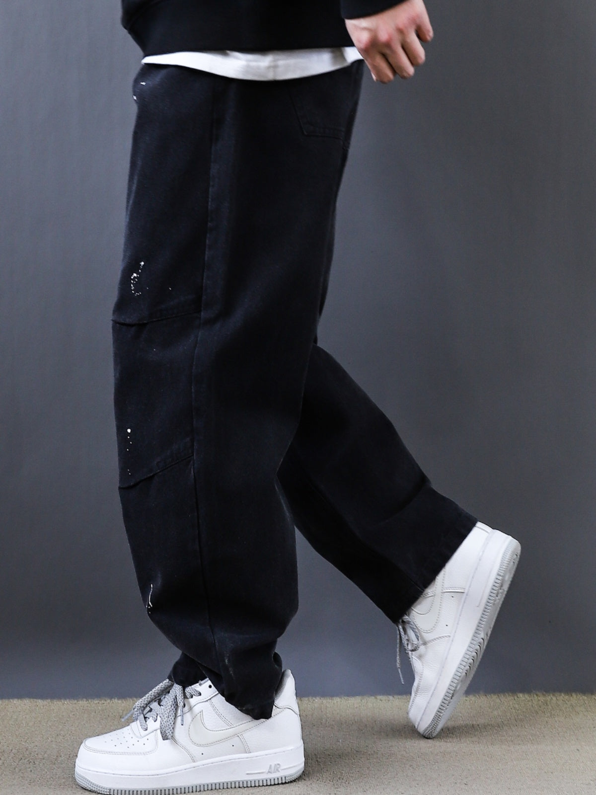 2025 American Retro Basic Wash Straight Pants Simple Retro Workwear Youth Black Design Casual Pants Men