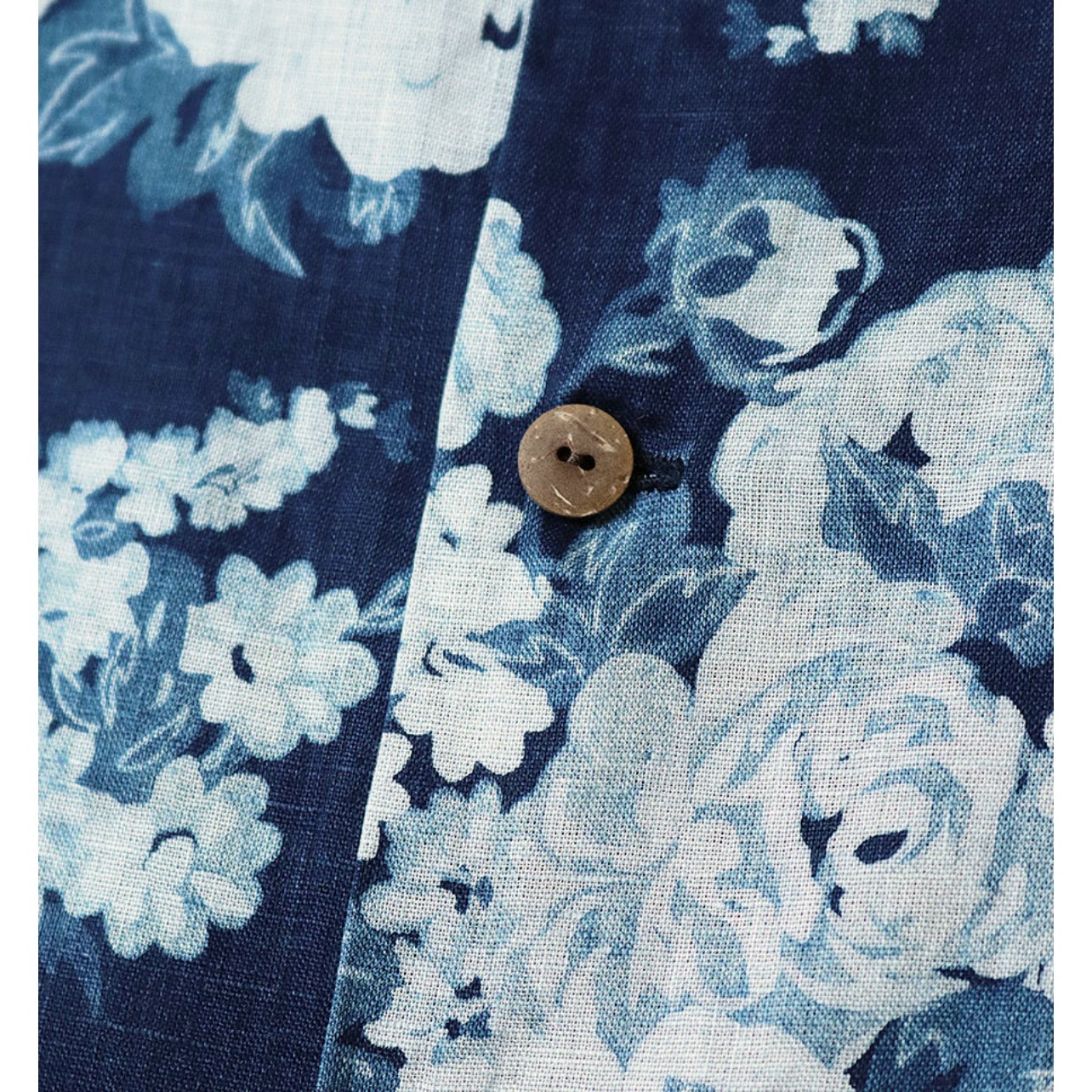 Japanese casual disconnect blue flower breasted loose long-sleeved shirt jacket