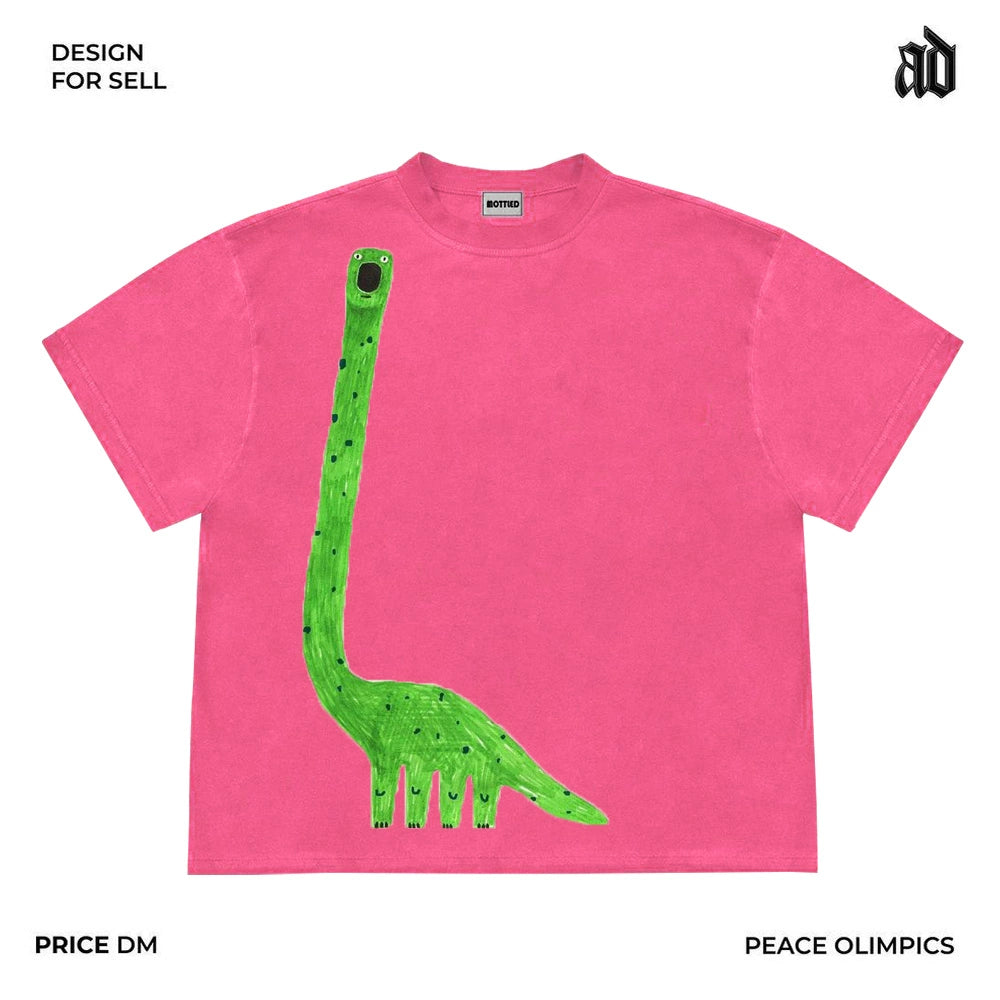 Little collar! Cartoon illustration cute wind ancient wear basic short sleeve T-shirt