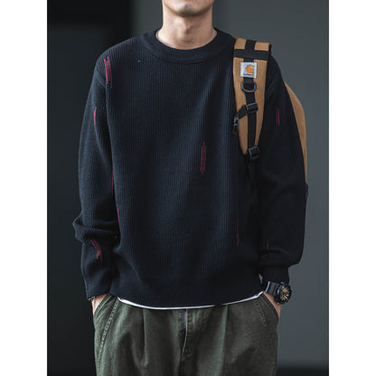 Vintage Knit Sweater – Casual Warm Pullover Men – Japanese vintage | yamalin clothes | Yamalinclothes