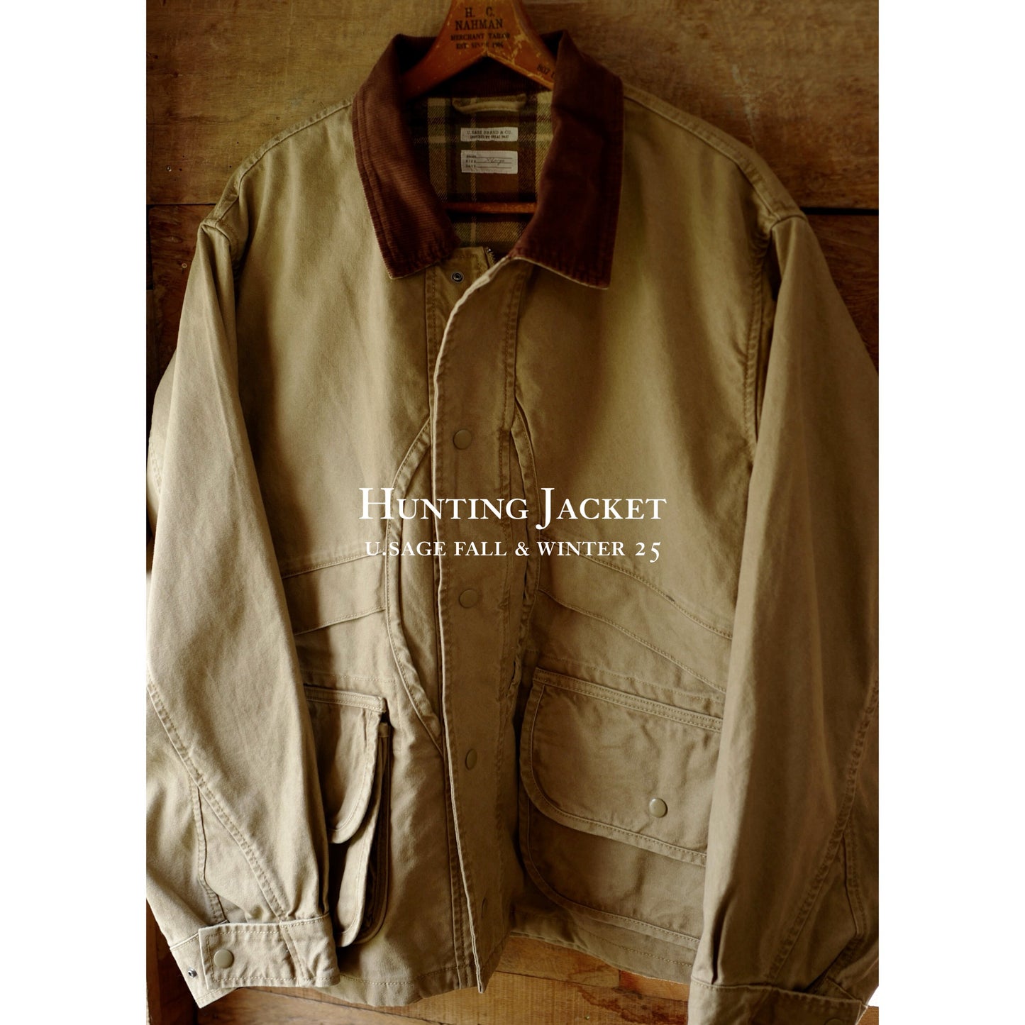 FW25 USAGE Hunting Jacket - Yamalin Heavy Year Washed Cotton Barn Hunting Silhouette Jacket