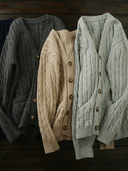A small amount of goodies! Heavy all-wool! Foreign trade tail list men's autumn and winter thickened knitted cardigan sweater jacket tide