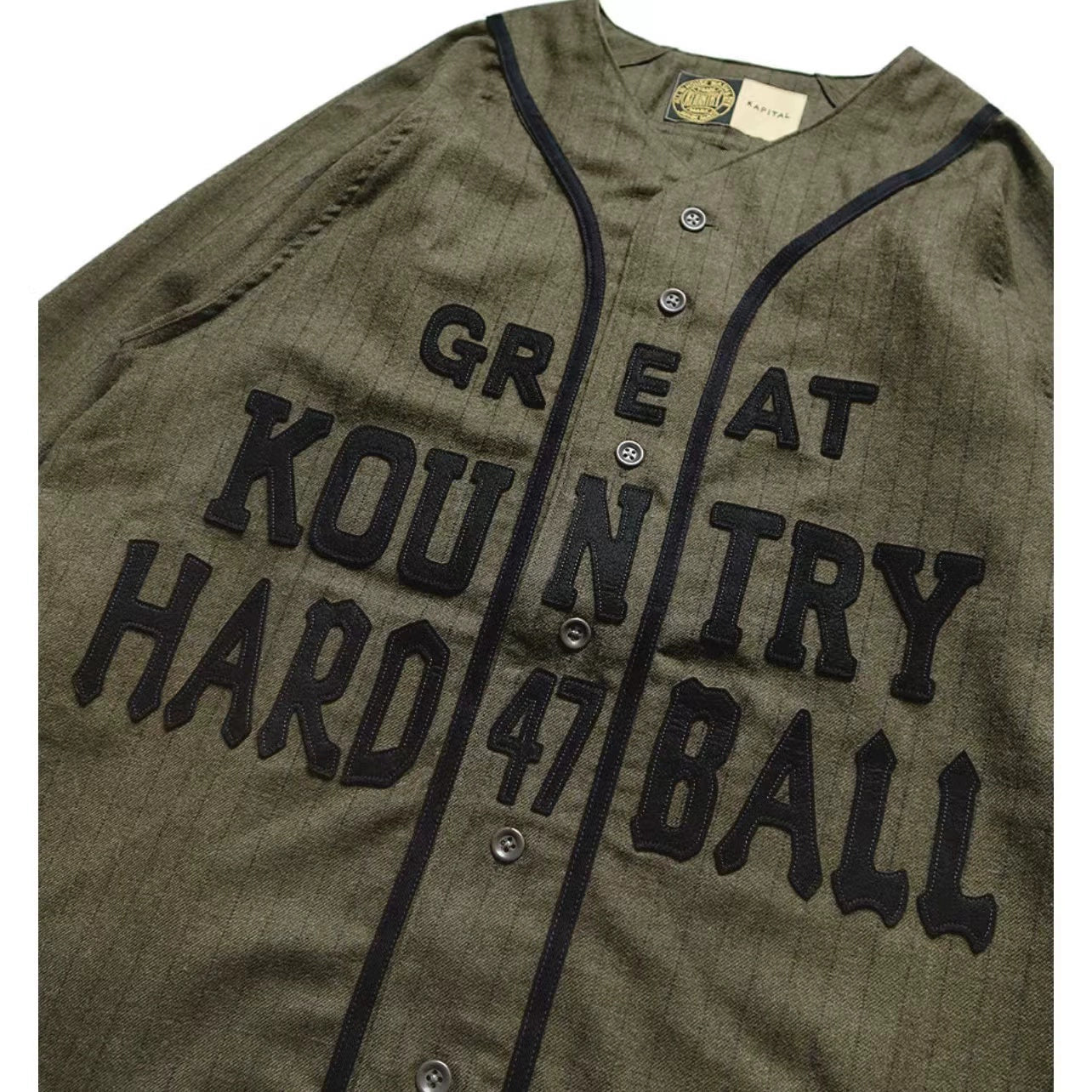 Japanese wool blend custom-woven striped letter jacket shirt coat