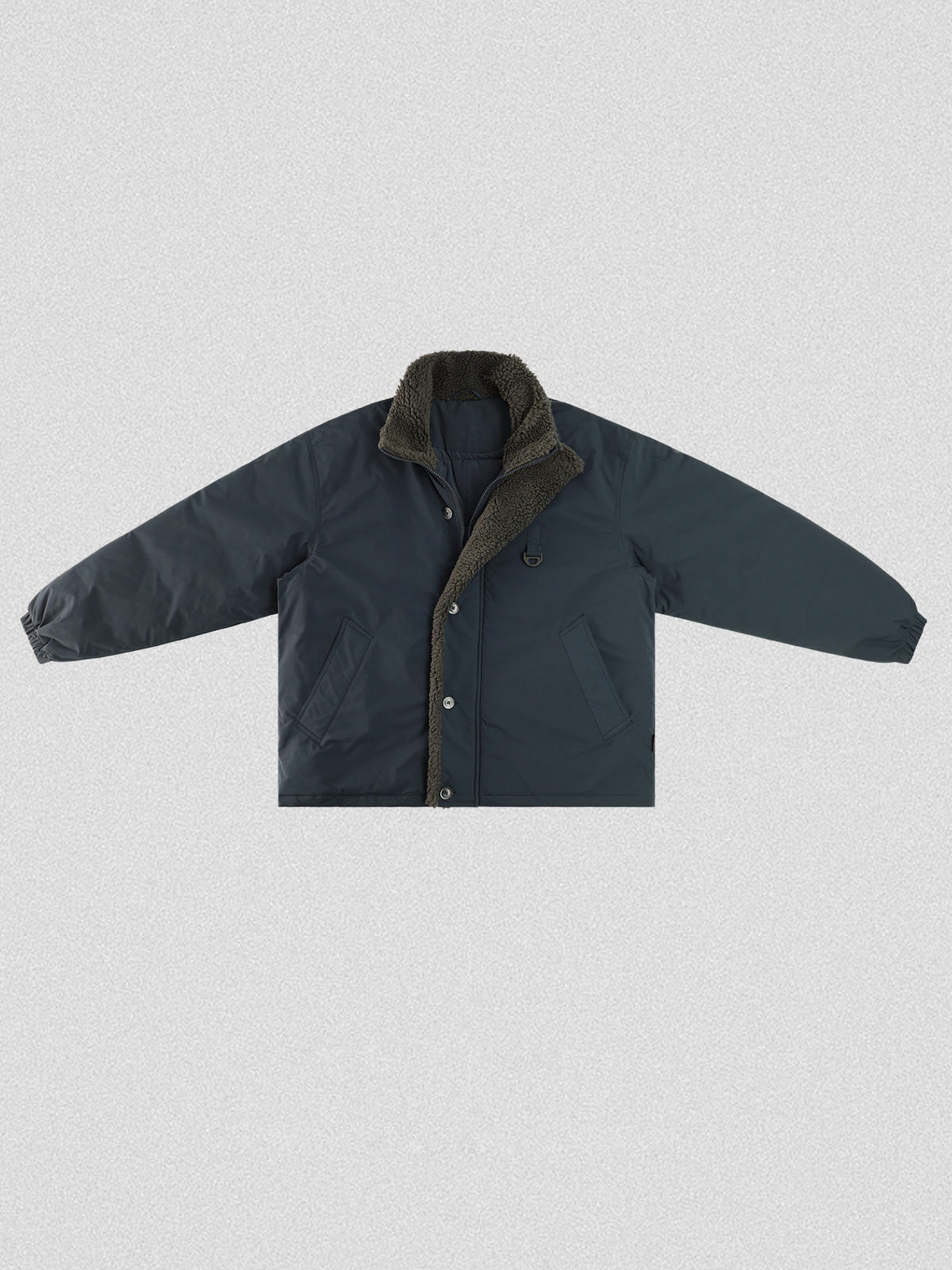 Stand-Collar Jacket – Fleece Trim & Button Front | Yamalinclothes