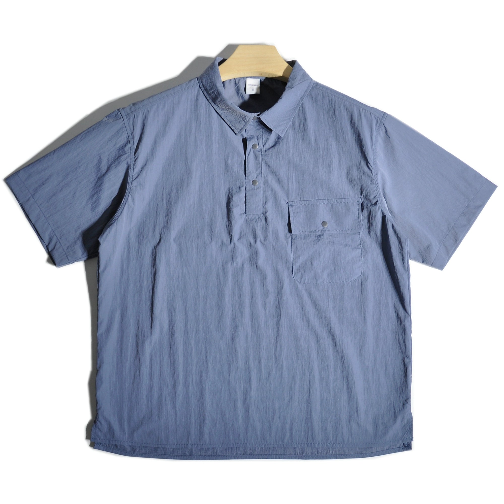 Summer thin quick-drying mountain outdoor half-collar pullover short-sleeved shirt Japanese loose casual shirt men