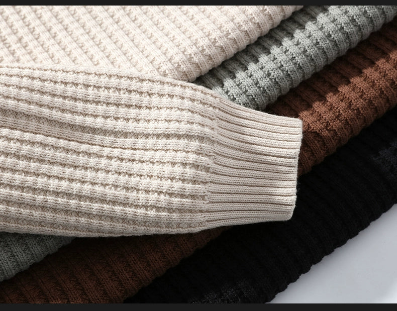 Temperament turtleneck sweater men's winter thickened and versatile solid color trend underwear with a base knit