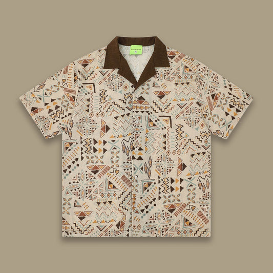 WOODOO niche design sense American retro creative full print graffiti casual and versatile men's and women's short-sleeved shirts