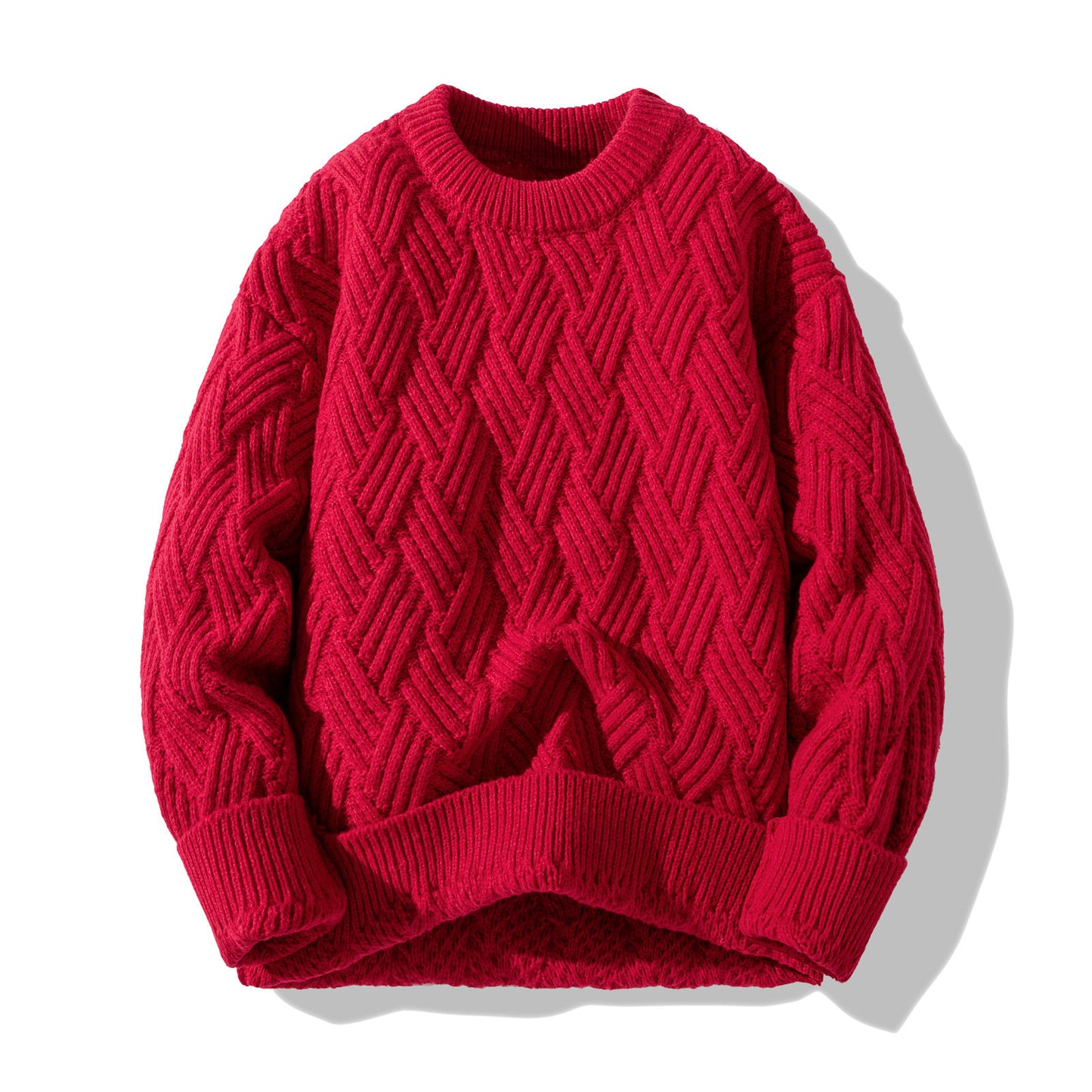 Chunky Twist Knit Sweater – Fleece-Lined Thickened Pullover Unisex Winter Knitwear – Japanese vintage | yamalin clothes | Yamalinclothes