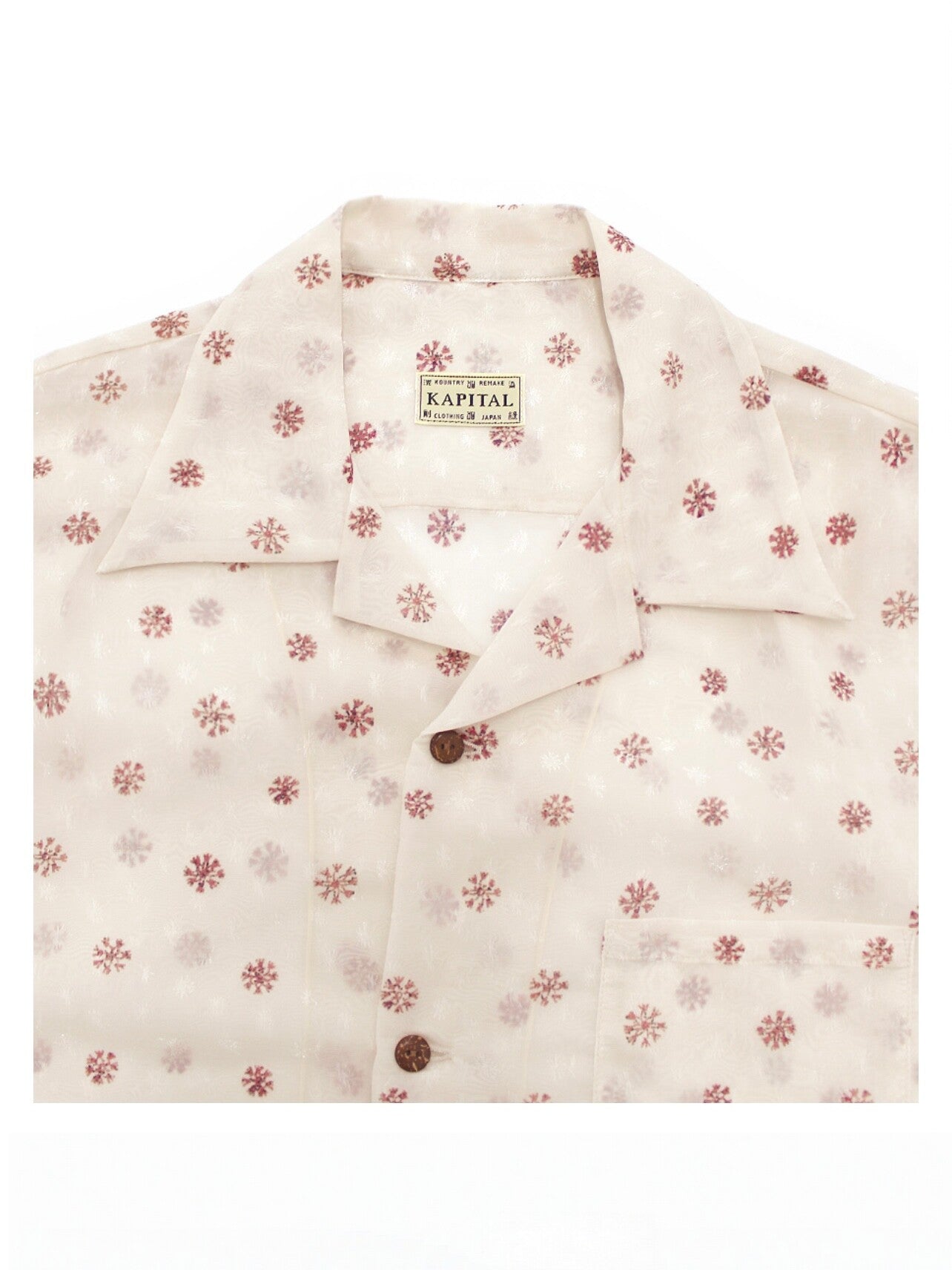26SS Japanese Artisan Hawaiian Snowflake Print Cuban Collar Short-Sleeved Shirt | Japanese vintage | yamalin clothes | Yamalinclothes