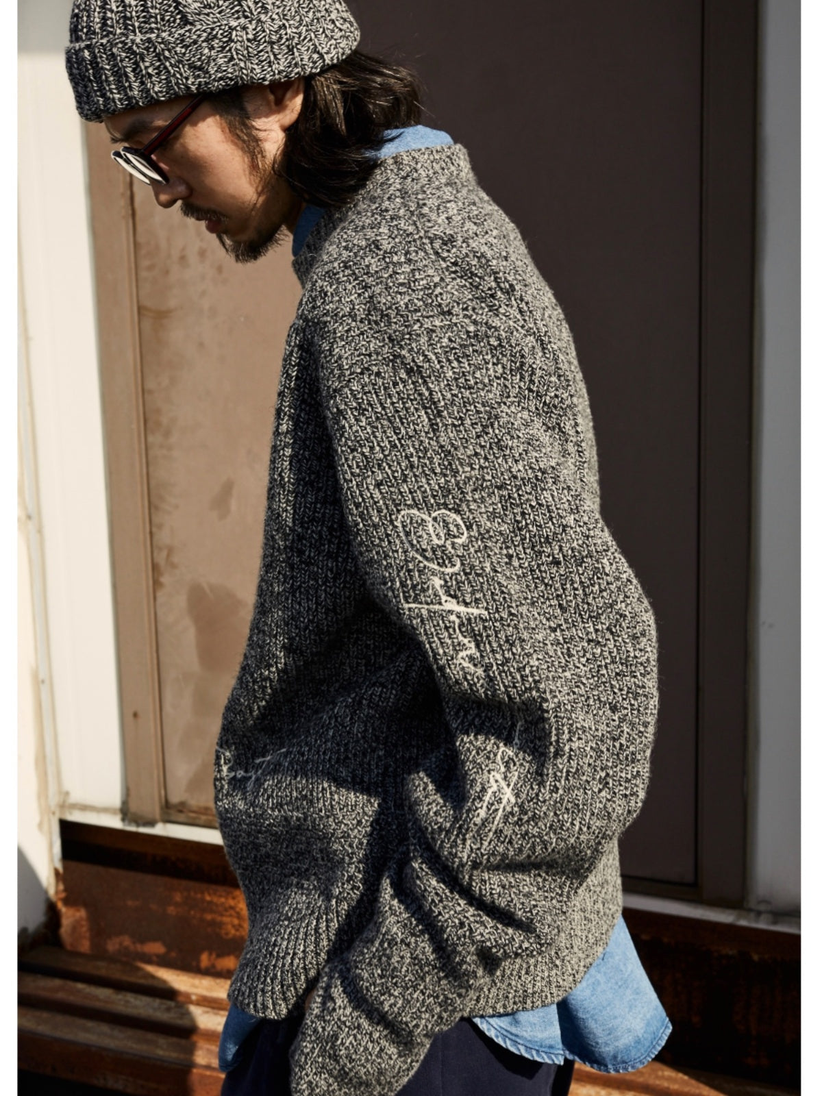 U.Sage FW24 USAGE Sailor Sweater Vintage all-wool signature embroidered sailor sweater