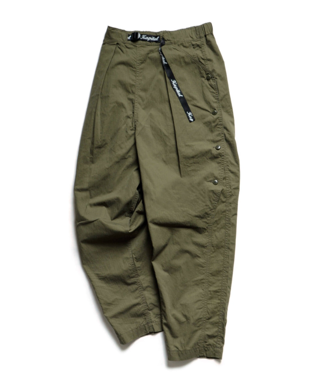 21SS Tapered Army Green Buttoned Military Style Casual Pants
