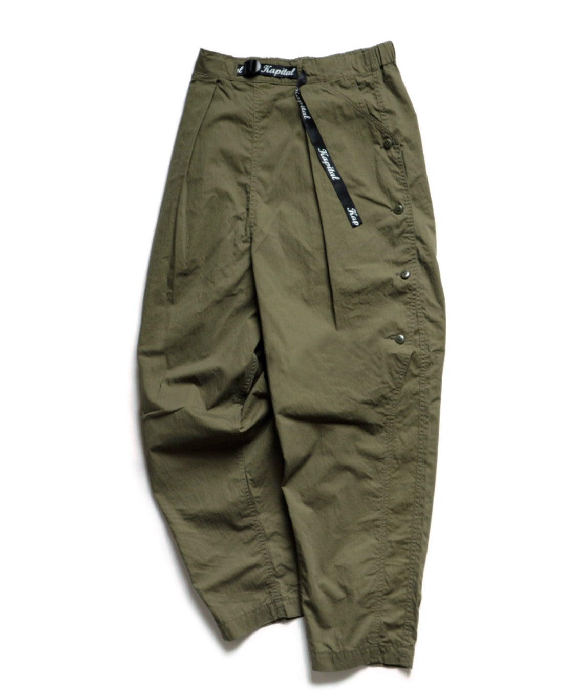 21SS Tapered Army Green Buttoned Military Style Casual Pants