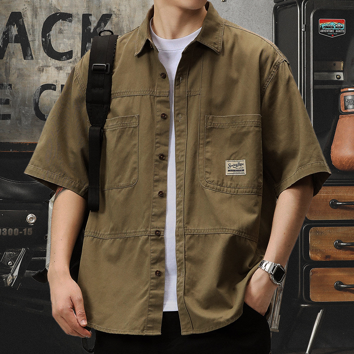 American cargo shirt jacket jacket men's 2026 fall/winter new loose Japanese retro casual long-sleeved shirt | Japanese vintage | yamalin clothes | Yamalinclothes