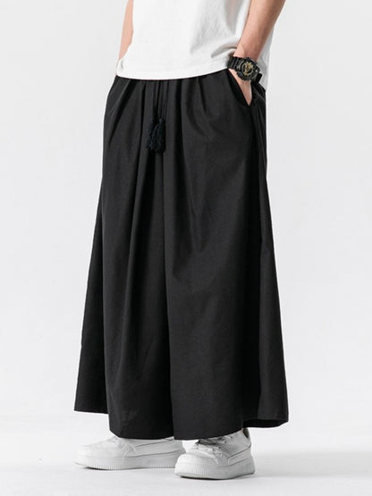 Cotton Linen Wide-Leg Pants – Japanese Bell Bottom Loose Unisex – Japanese vintage | fall outfits 2026 | fall winter outfits | classy winter outfits | lazy comfy outfits | japanese streetwear | vintage workwear | yamalin clothes | Yamalinclothes