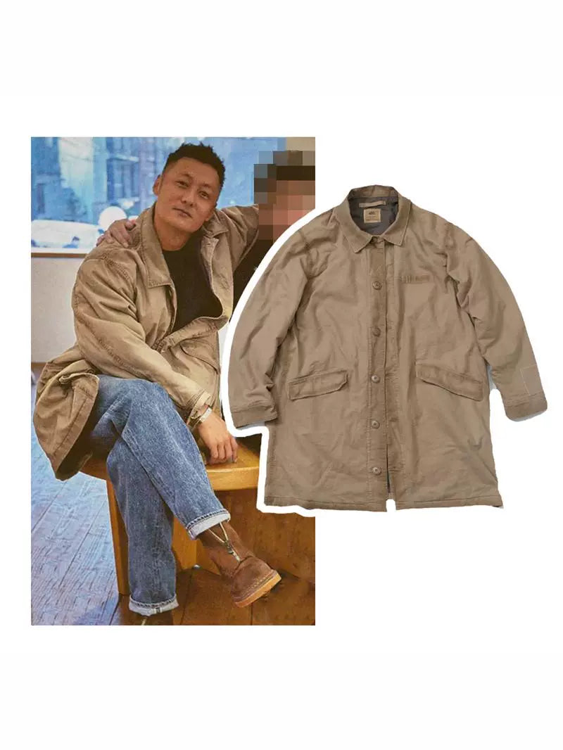 Medium and long coat, old windbreaker jacket.