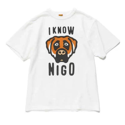 Japanese slub cotton summer heavy-weight short-sleeved T-shirt loose round collar all-matching casual