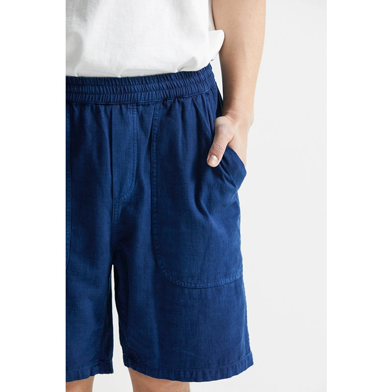 Handmade ancient method plant dyeing frock casual shorts basic cutting five-point pants