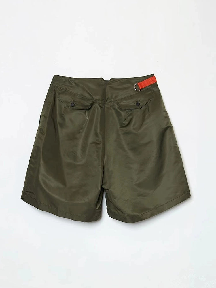 Japanese two-tone nylon waterproof webbing adjusts loose casual shorts