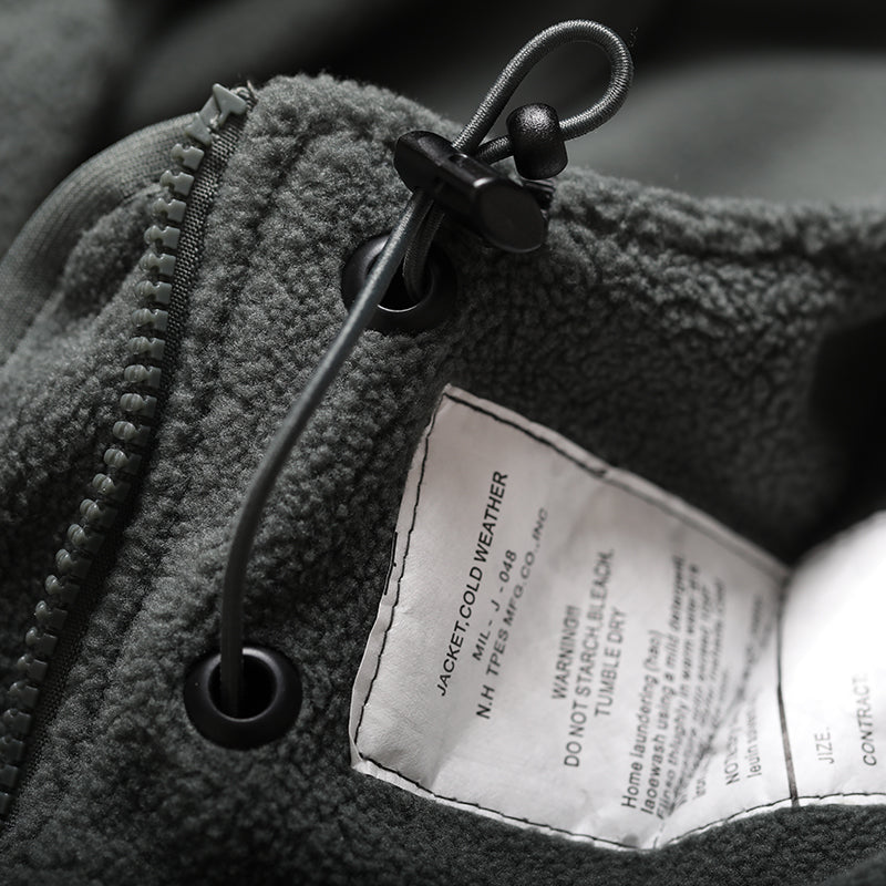 Outdoor Windproof Warm Military Style Hooded Fleece Jacket in stock