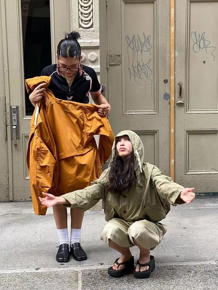 Japanese cityboy outdoor functional waterproof military style hooded jacket storm jacket