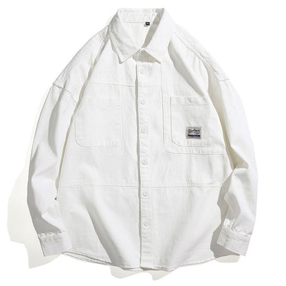 American cargo shirt jacket jacket men's 2026 fall/winter new loose Japanese retro casual long-sleeved shirt | Japanese vintage | yamalin clothes | Yamalinclothes