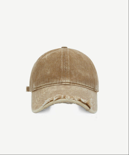 Washed Distressed Denim Baseball Cap – Curved Brim Adjustable Unisex