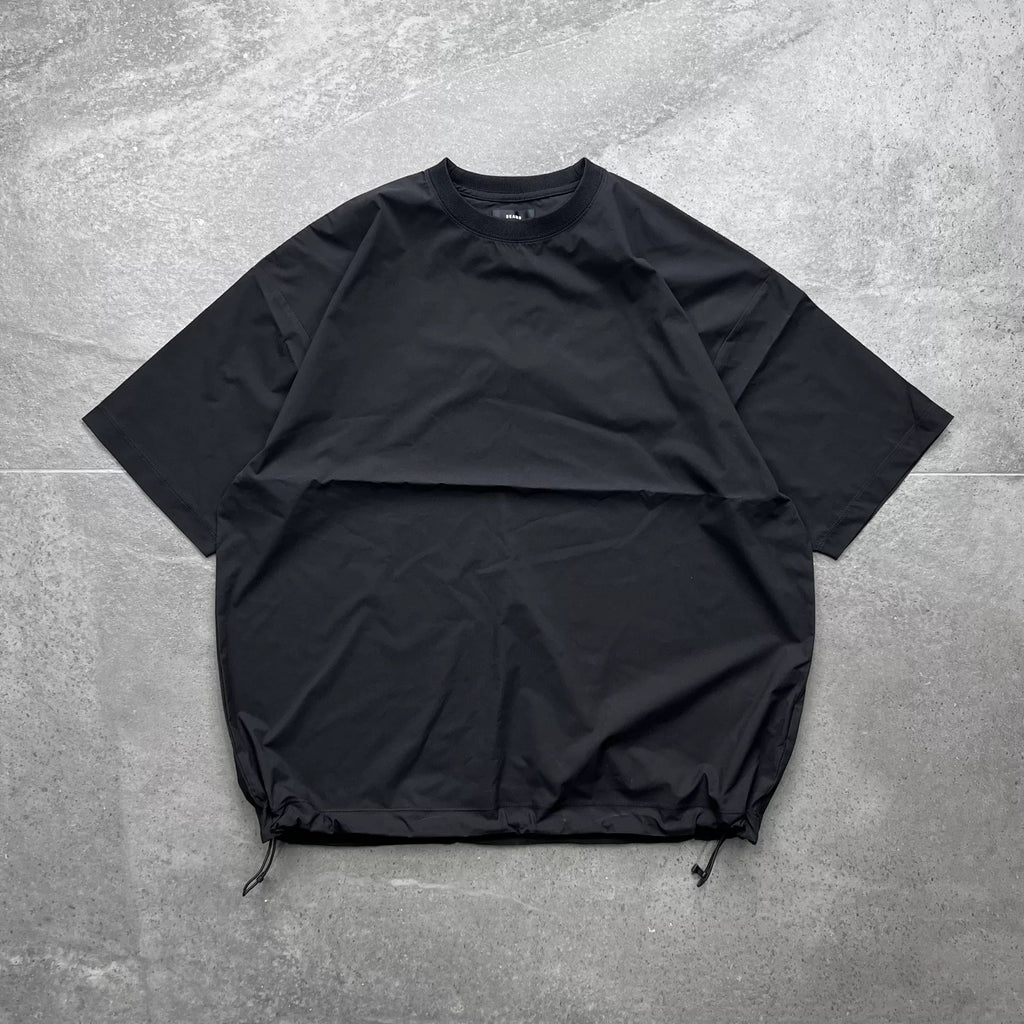 Japanese outdoor sports skills quick-drying hem drawstring round collar short-sleeved T-shirt