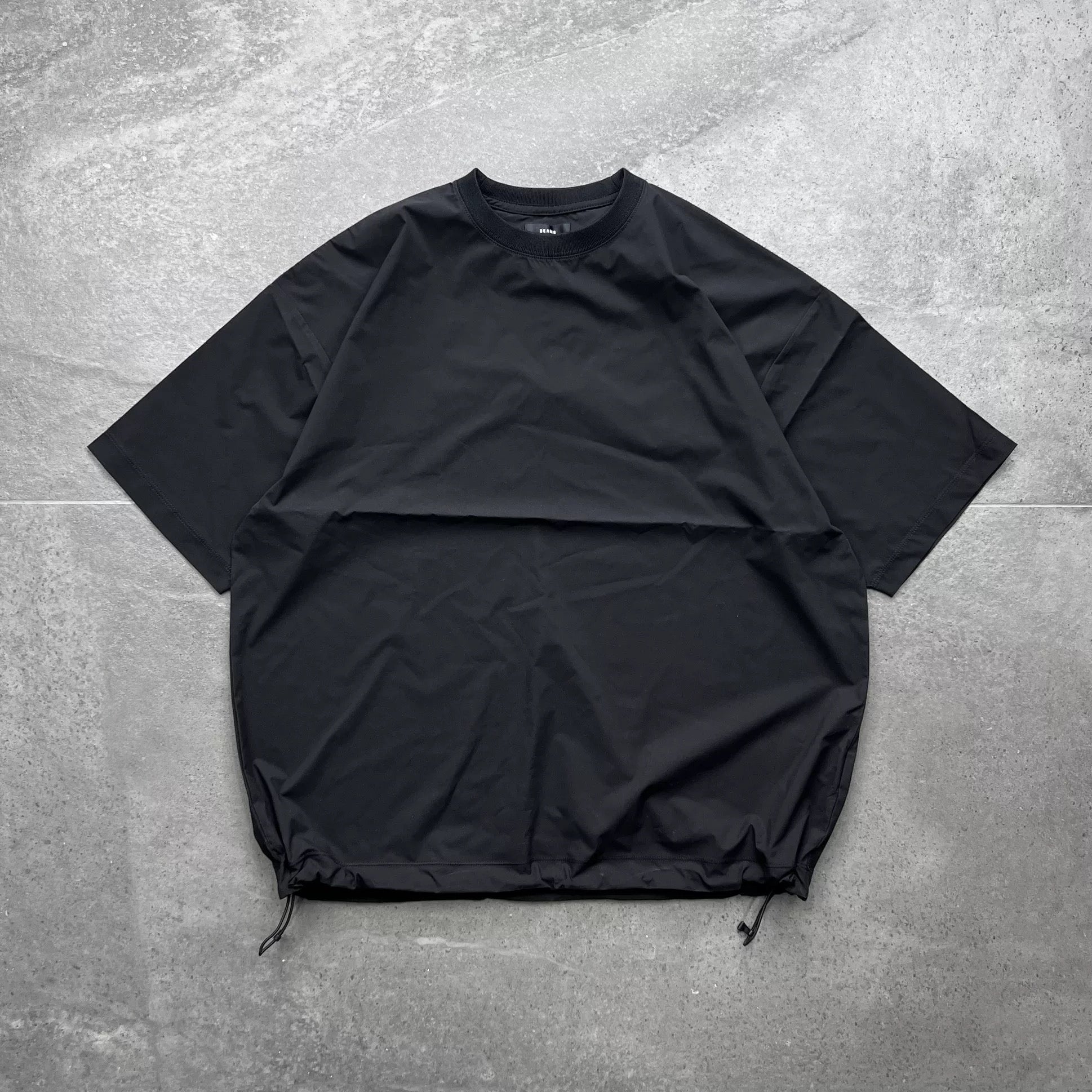 Japanese outdoor sports skills quick-drying hem drawstring round collar short-sleeved T-shirt