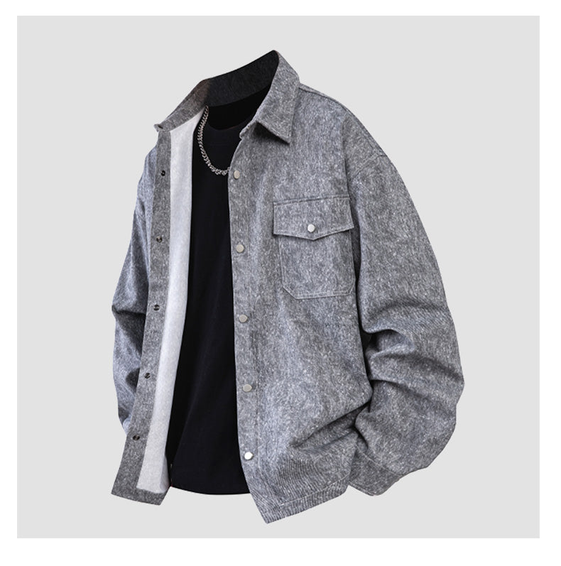 Japanese spring men's shirt casual loose trend all-matching long-sleeved shirt