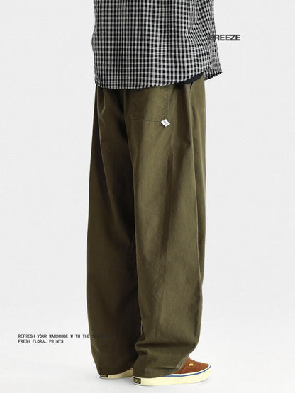 Paratrooper Cargo Pants – Loose Straight Drawstring Casual Trousers Men