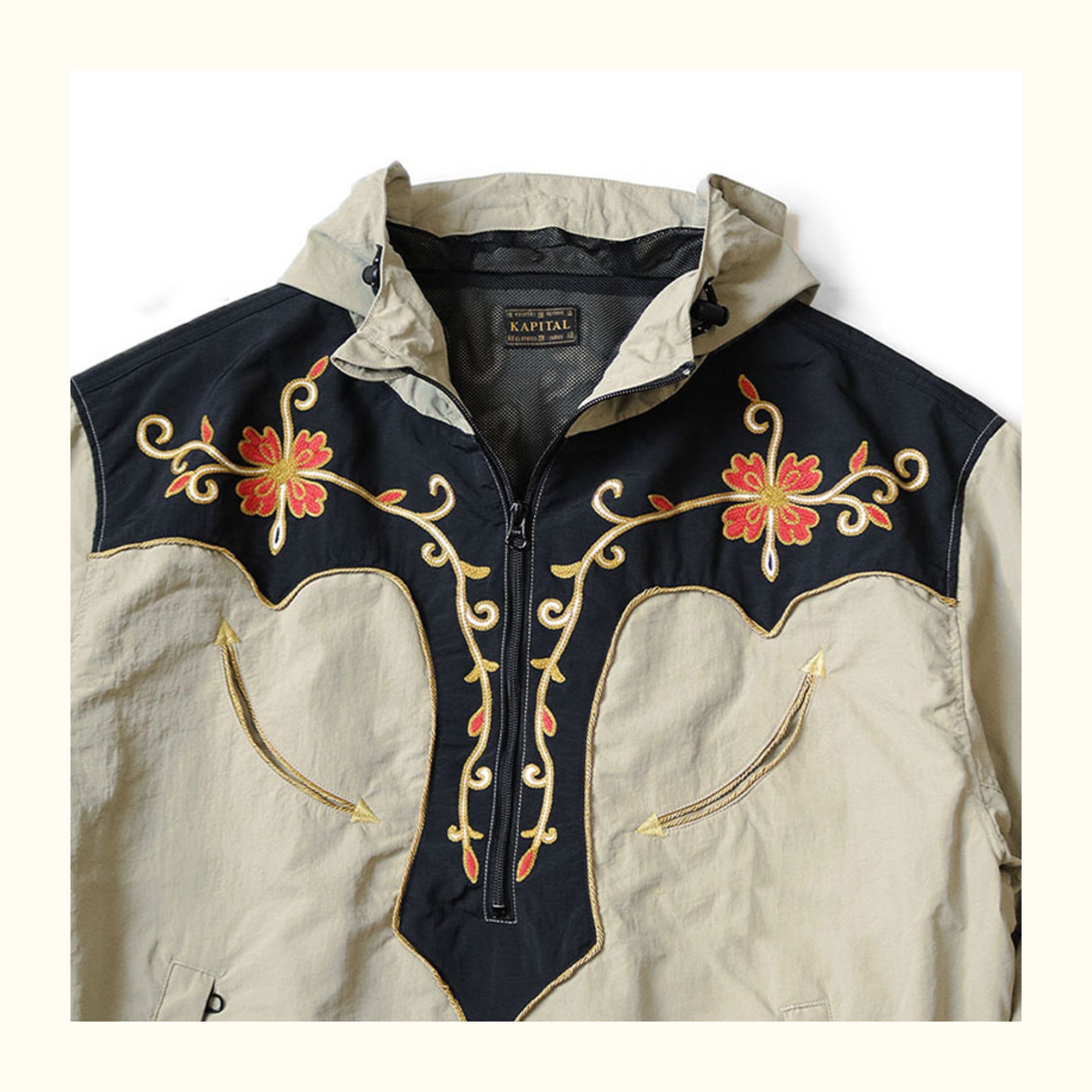 Floral embroidery ethnic wind stormcoat jacket