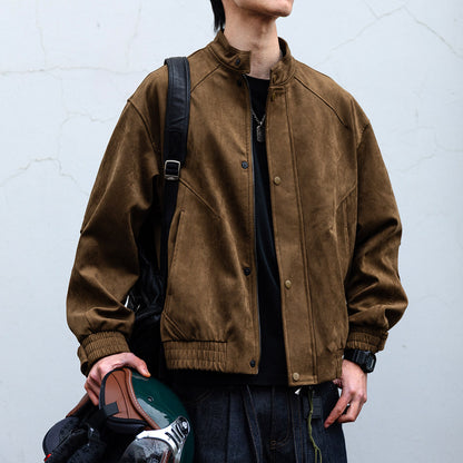 Suede Harrington Jacket – American Vintage Oversized Unisex – Japanese vintage | fall outfits 2026 | fall winter outfits | classy winter outfits | lazy comfy outfits | japanese streetwear | vintage workwear | yamalin clothes | Yamalinclothes