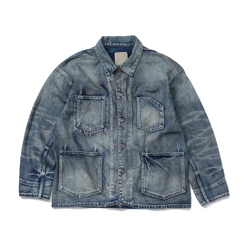 Lightning denim jacket washed old worn out