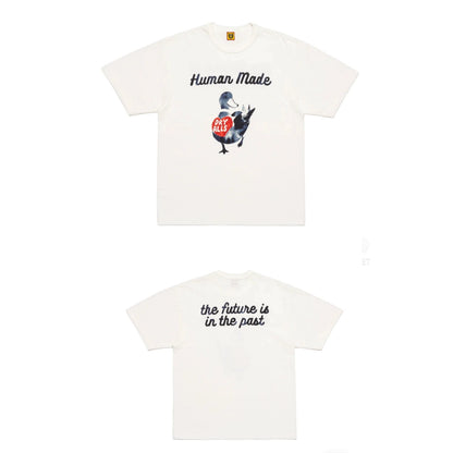 Japanese slub cotton heavy short sleeve t-shirt cartoon print summer short tee