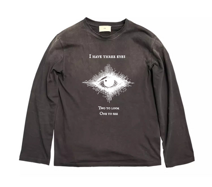 Illustrated Punk Distressed Long Sleeve T-Shirt – Vintage Loose Unisex