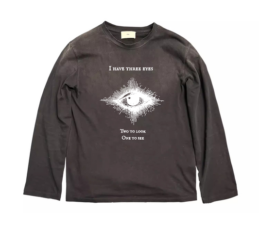 Illustrated Punk Distressed Long Sleeve T-Shirt – Vintage Loose Unisex – Short-sleeved T-shirt | japanese streetwear | vintage workwear | unisex | Yamalinclothes
