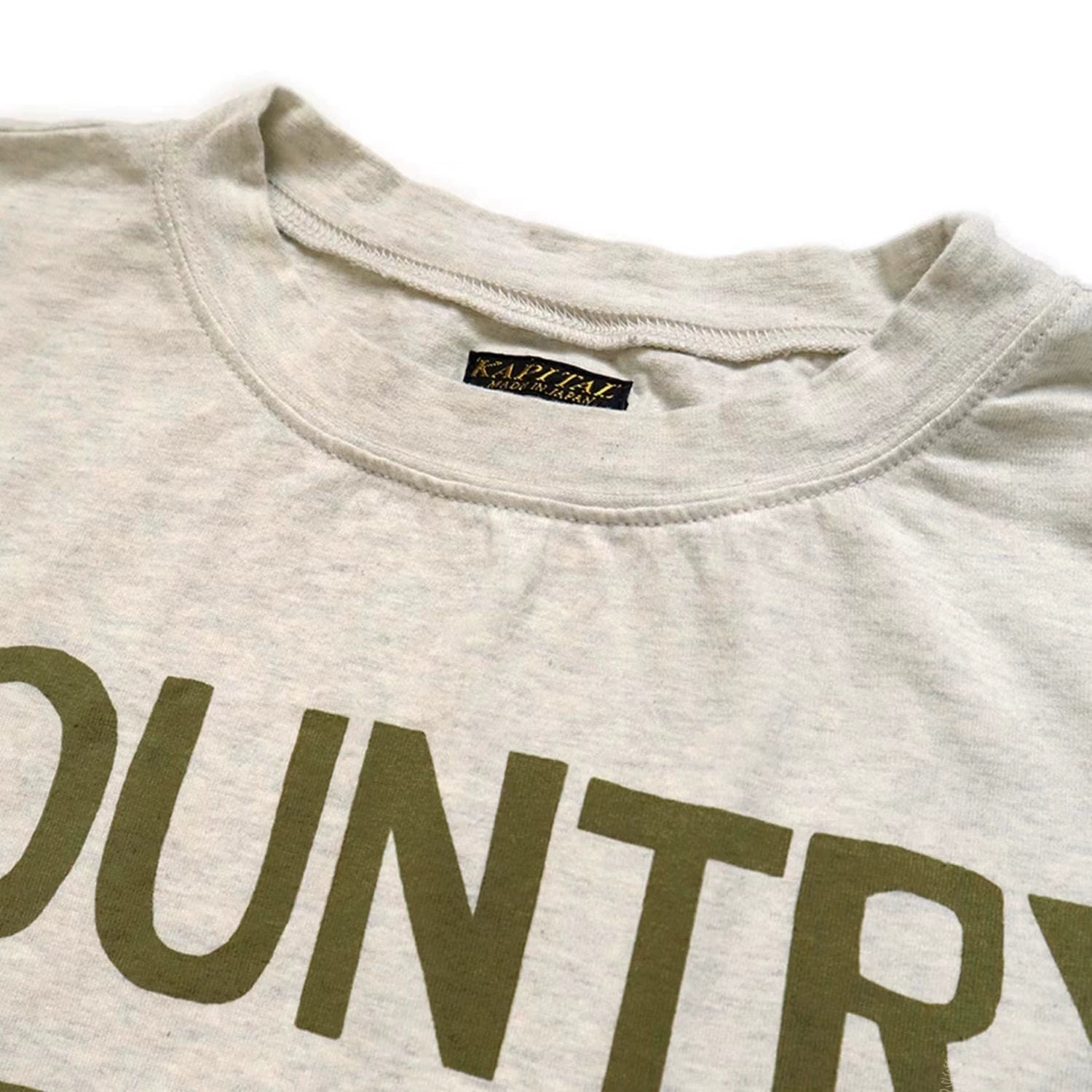 two-color cotton print stitching loose Japanese round neck short-sleeved T-shirt