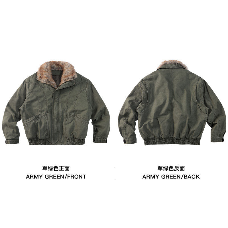 Frost Ice Texture Leather Jacket – Loose Heavyweight Winter Unisex